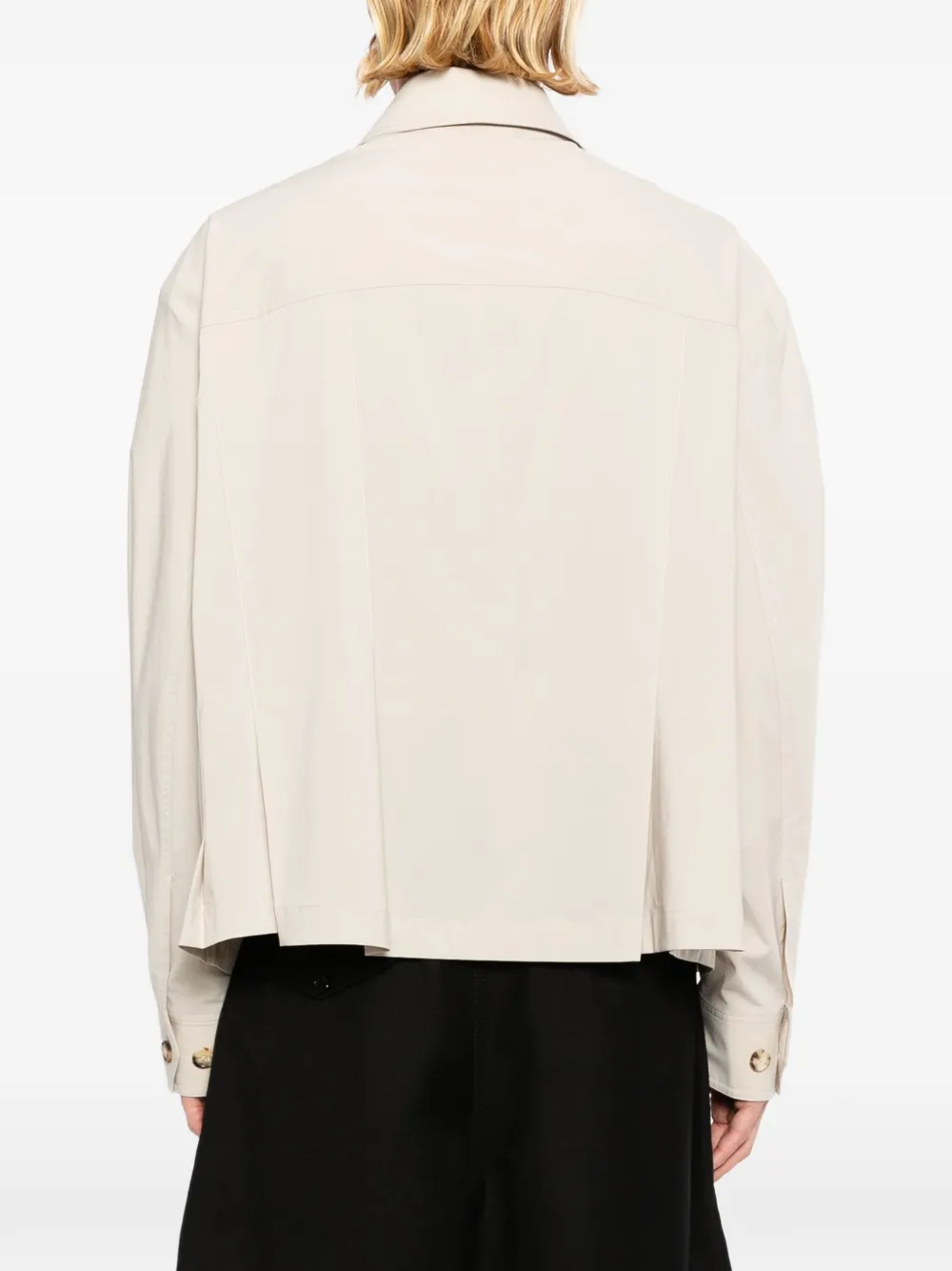 Feng Chen Wang Geplooid jack met rits Beige