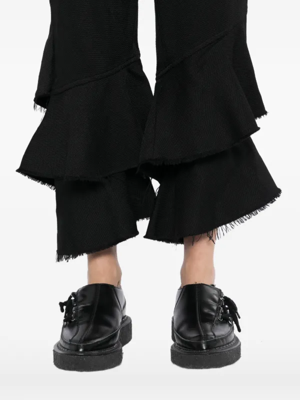 Black Comme Des Garçons ラッフル フレイド パンツ | ブラック