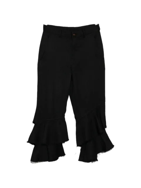 Comme Des Garçons Black ruffled frayed-edge trousers