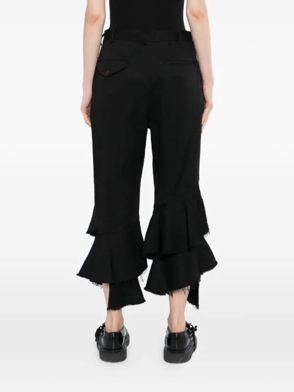 Black Comme Des Garçons ラッフル フレイド パンツ | ブラック