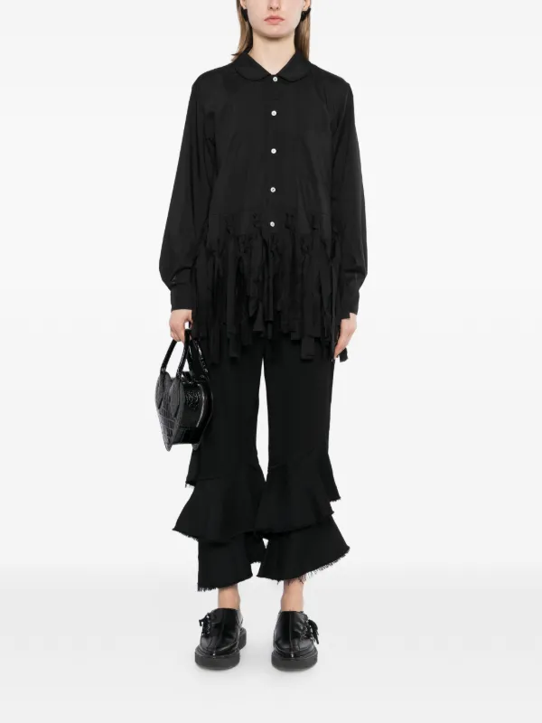 Black Comme Des Garçons ラッフル フレイド パンツ | ブラック