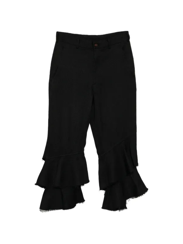 Black Comme Des Garçons ラッフル フレイド パンツ | ブラック