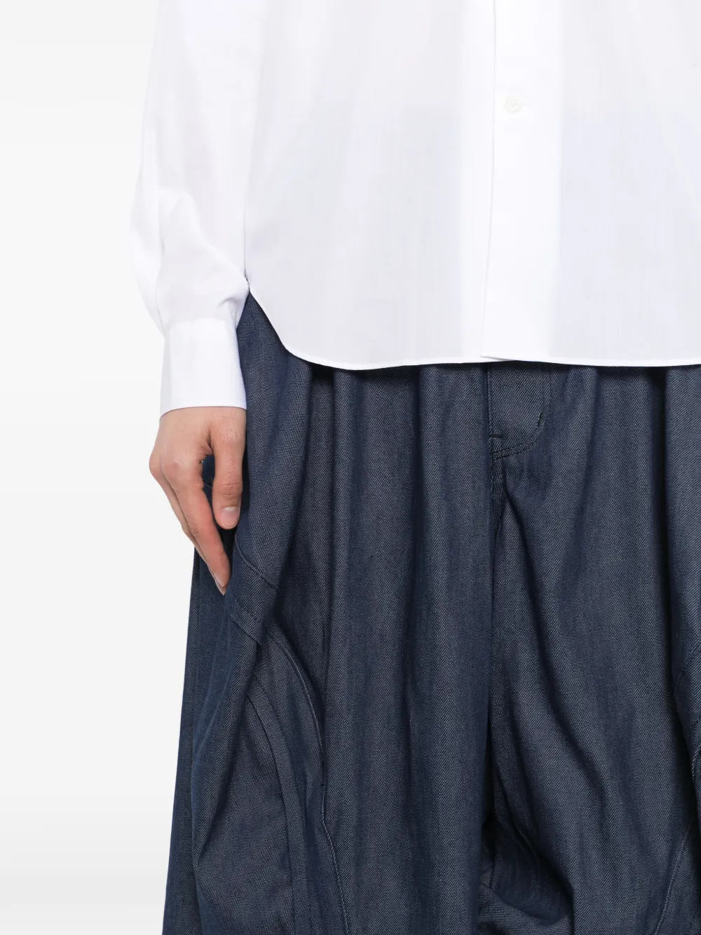 Black Comme Des Garçons Denim broek met verlaagd kruis Blauw