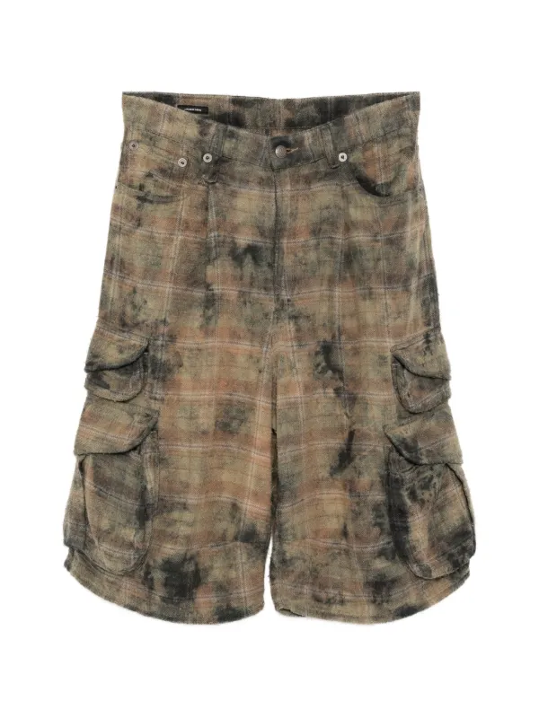 R13 Bermouda Cargo Shorts in Green