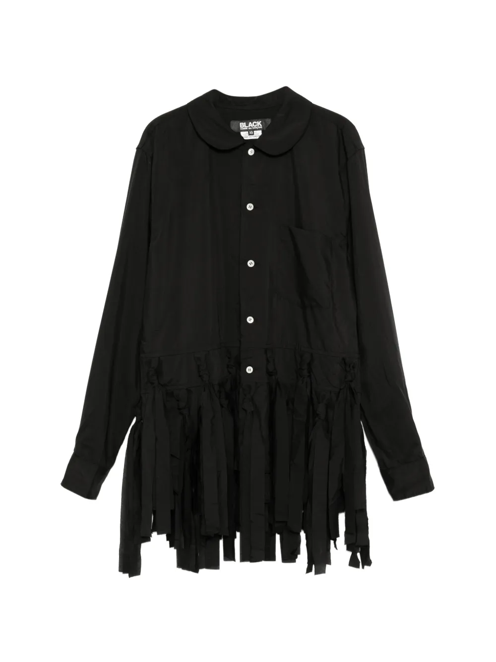 Comme Des Garçons Black knotted fringe-trim shirt - Nero