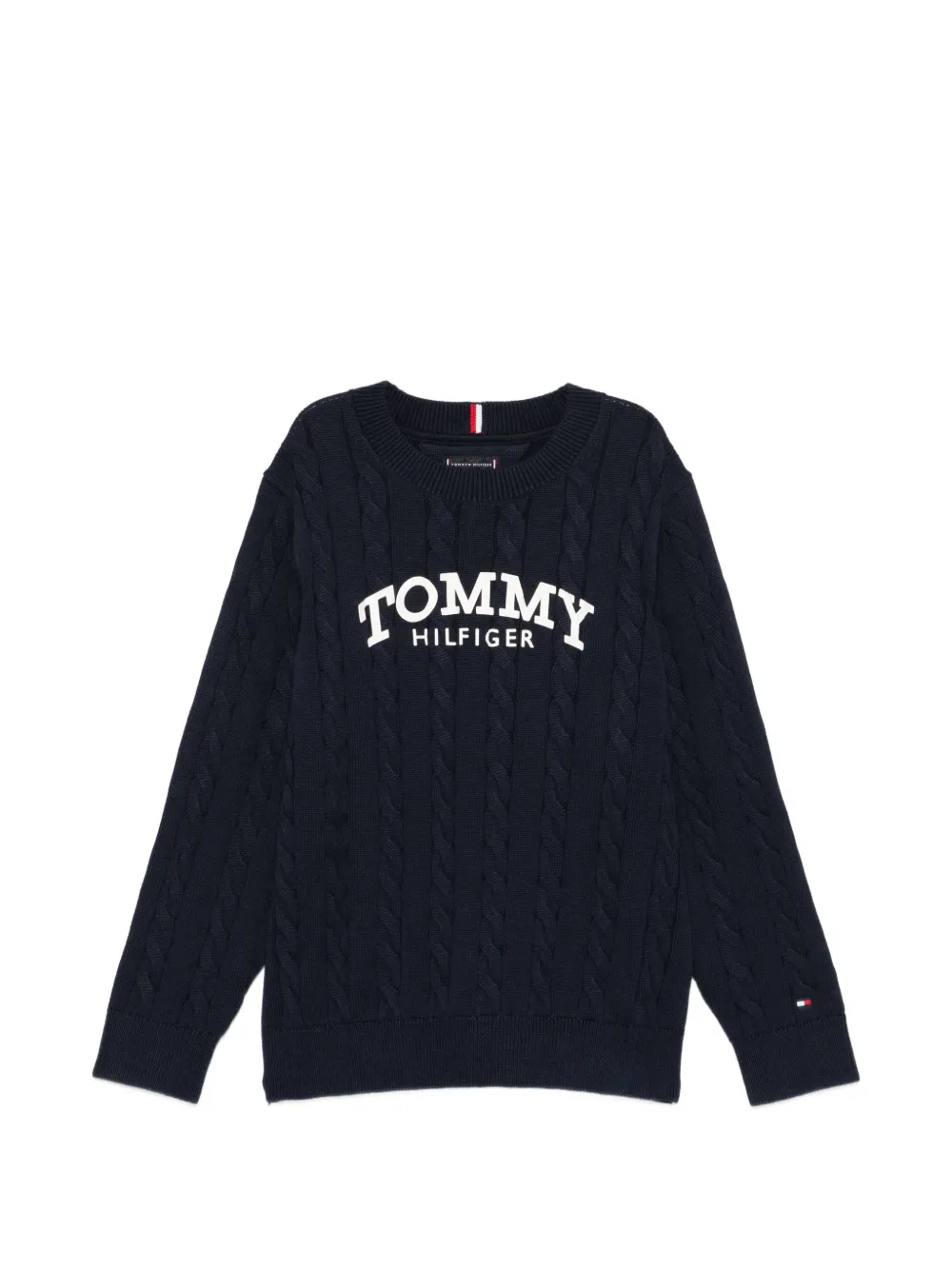 Tommy Hilfiger Junior logo-detail round-neck sweater - Blu