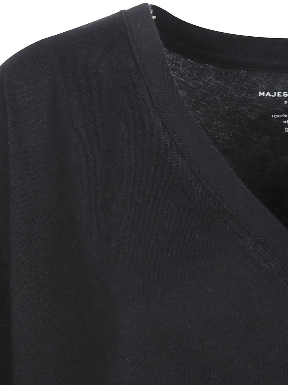 Majestic Filatures T-shirt met V-hals Zwart