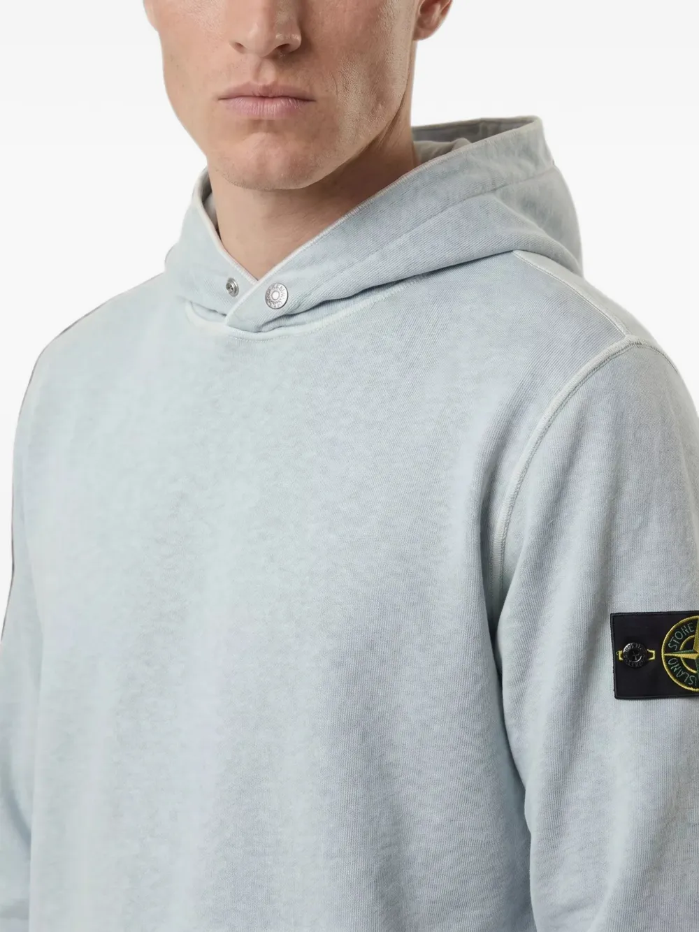 Stone Island Hoodie met logopatch Blauw