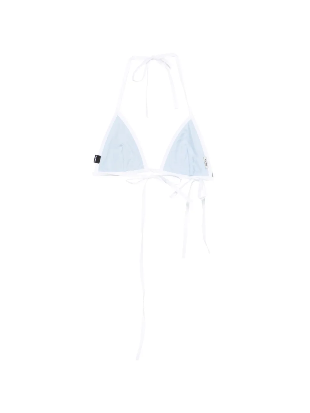  Miu Miu Logo-patch Bikini Top - Blue 