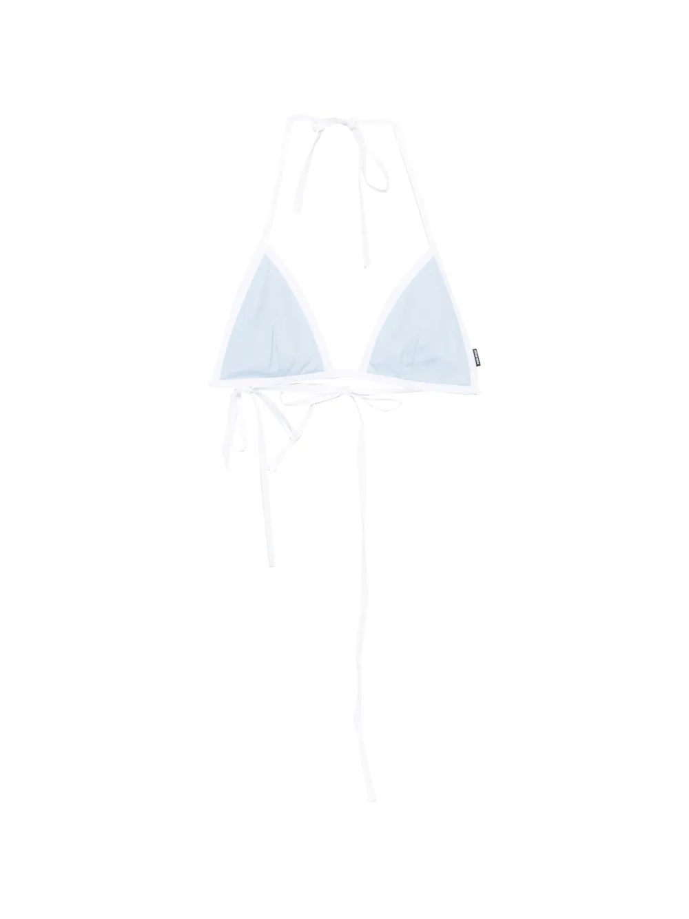 Miu Miu logo-patch bikini top - Blu