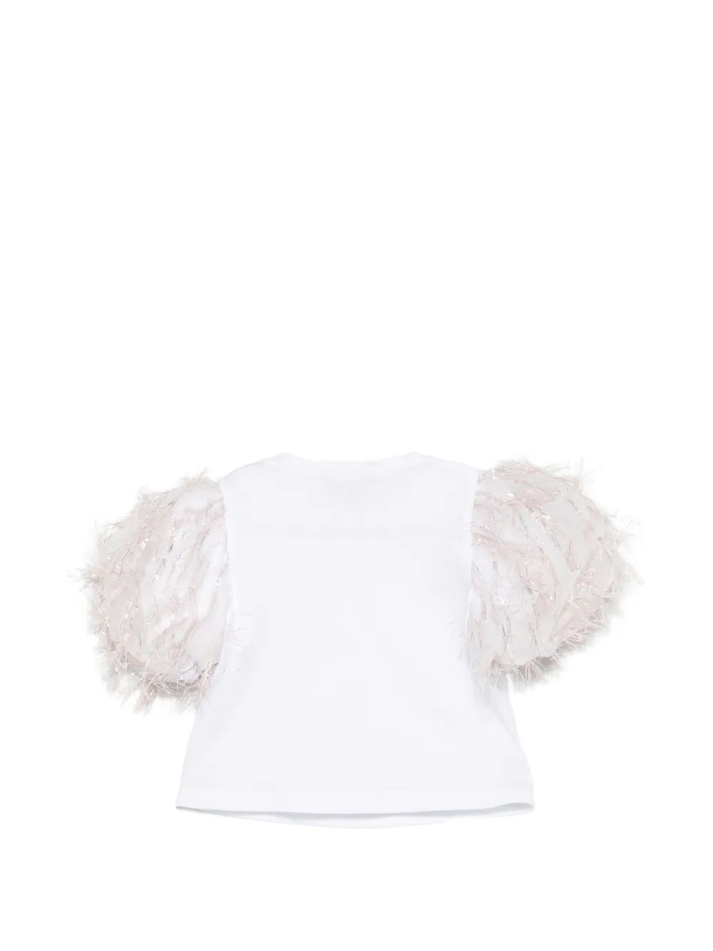  Alapage Fringed-sleeve T-shirt - White 