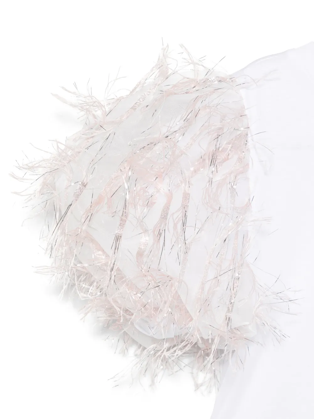  Alapage Fringed-sleeve T-shirt - White 
