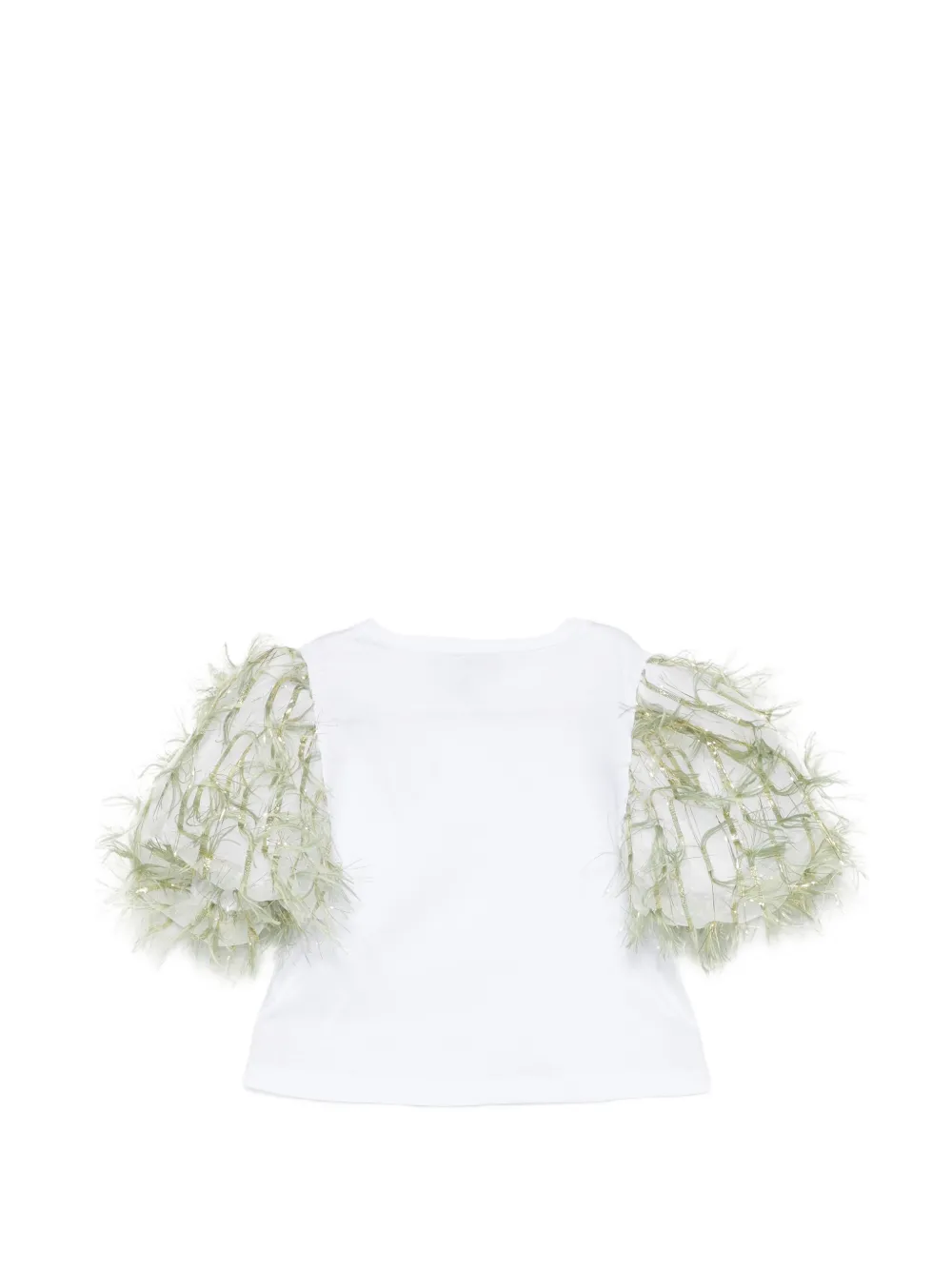  Alapage Fringed-sleeve T-shirt - White 