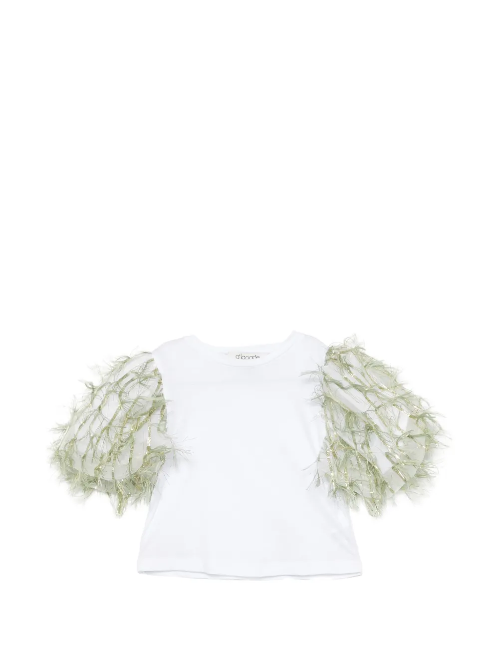 alapage fringed-sleeve T-shirt - Bianco