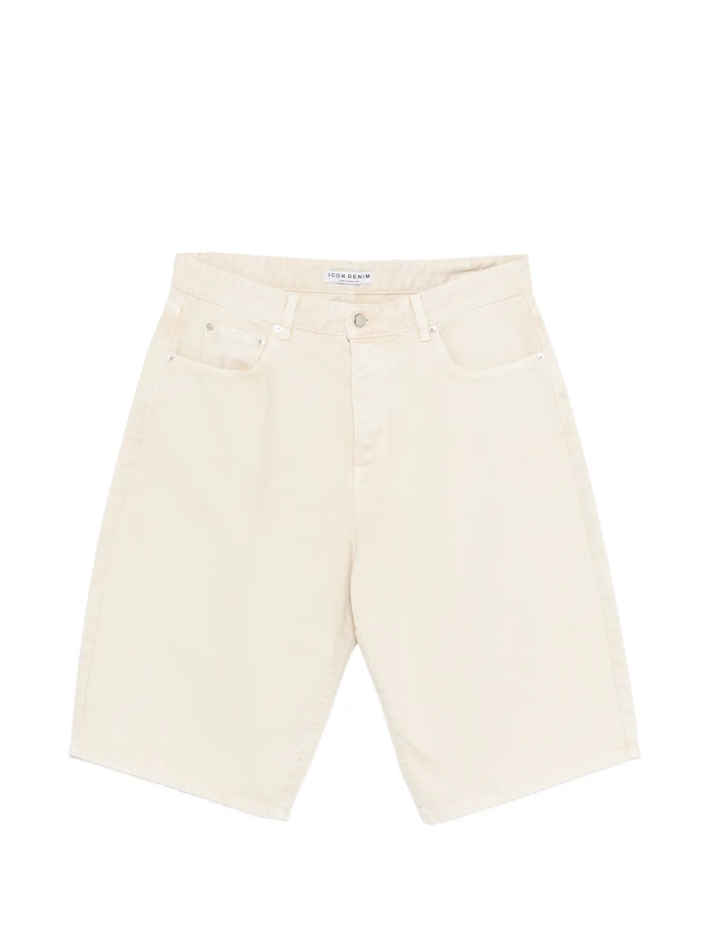 ICON DENIM logo-patch denim shorts - Nude