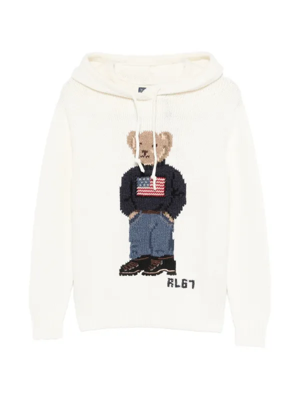 POLO RALPH LAUREN　ポロベア　ニット　パーカー Polo Ralph Lauren ポロベア ニットパーカー | ホワイト | FARFETCH JP