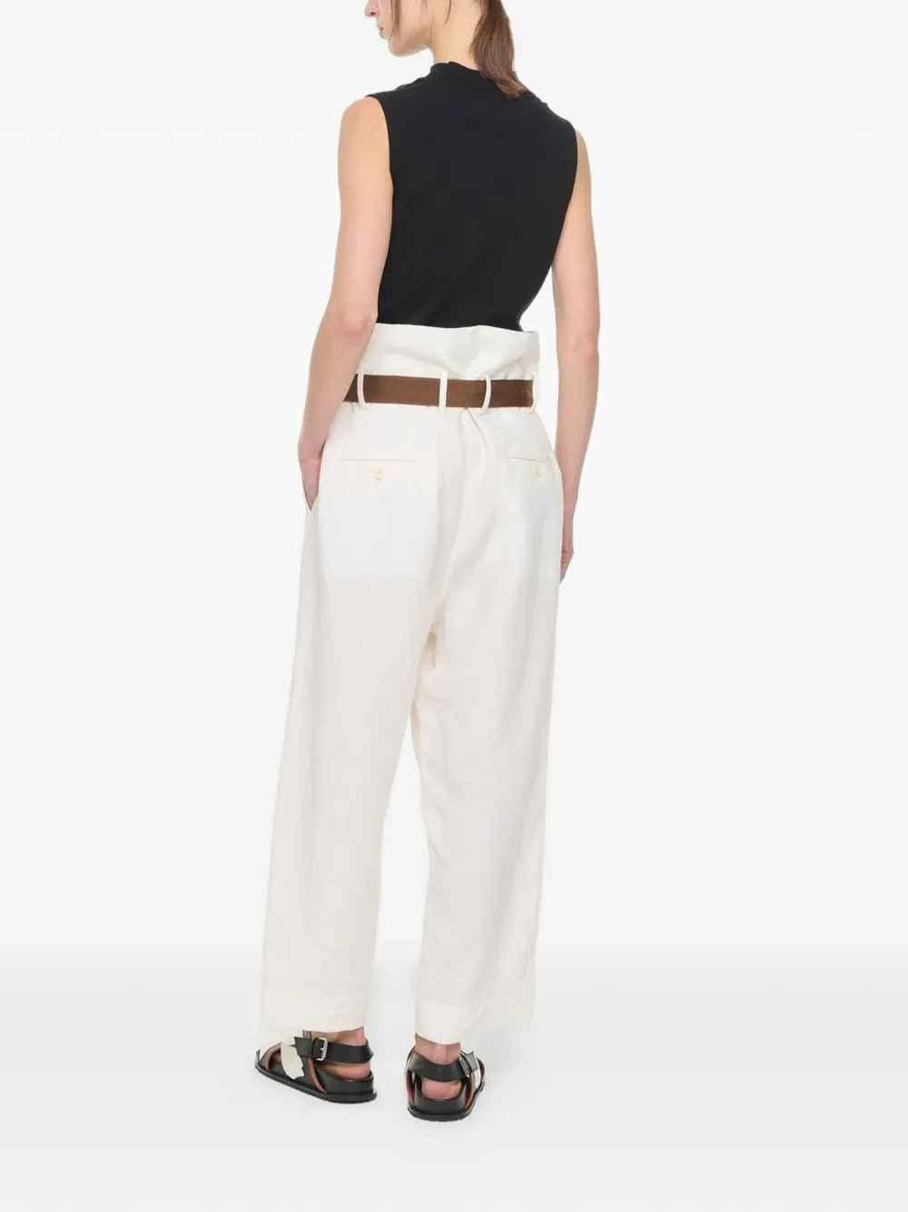  Plan C High-waist Trousers - White 