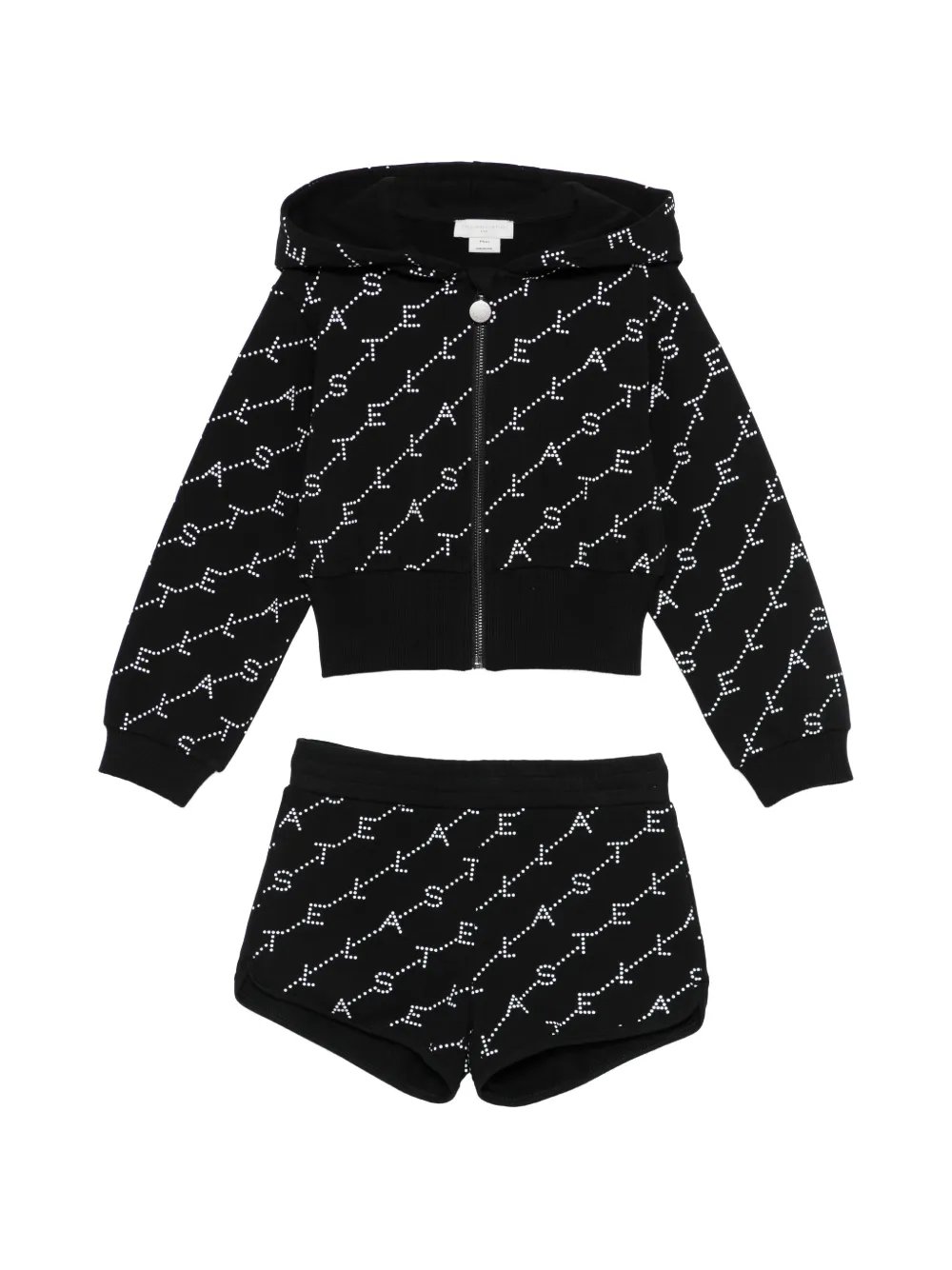 Stella McCartney Kids logo-pattern shorts set - Nero