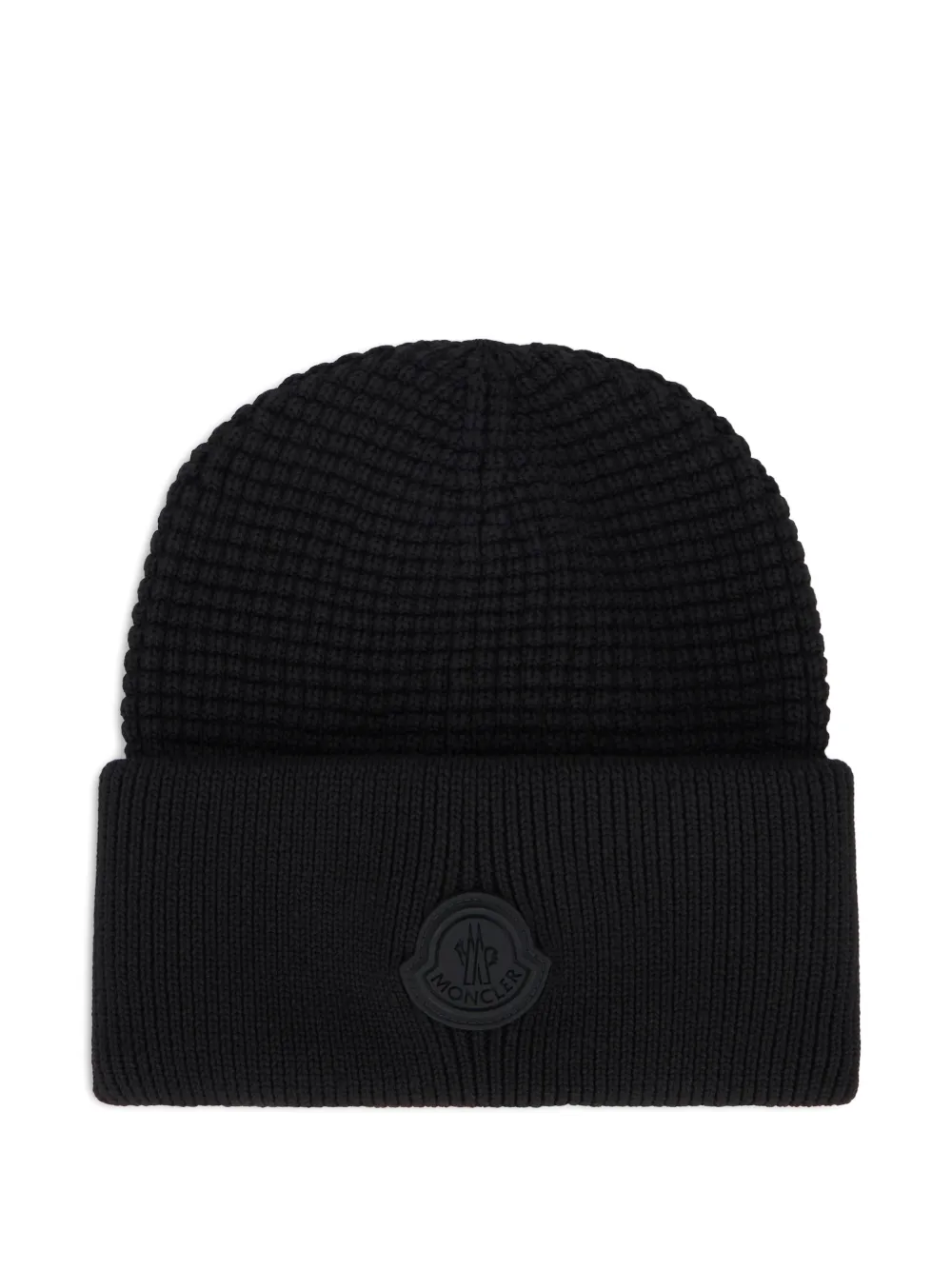 Moncler Logo-patch Beanie Hat In Black