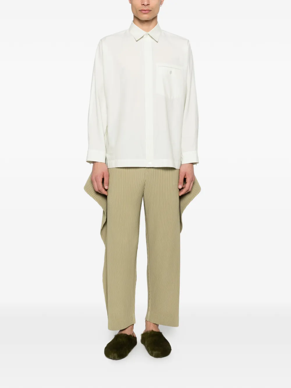 Homme Plissé Issey Miyake Boxy overhemd Groen