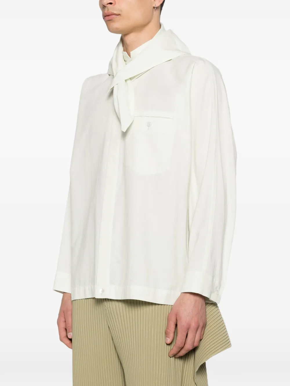 Long-Sleeve Scarf Shirt