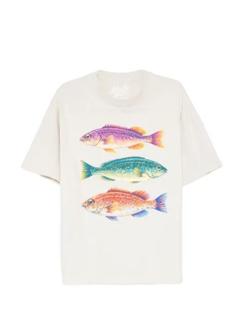 Melt fish-print T-shirt