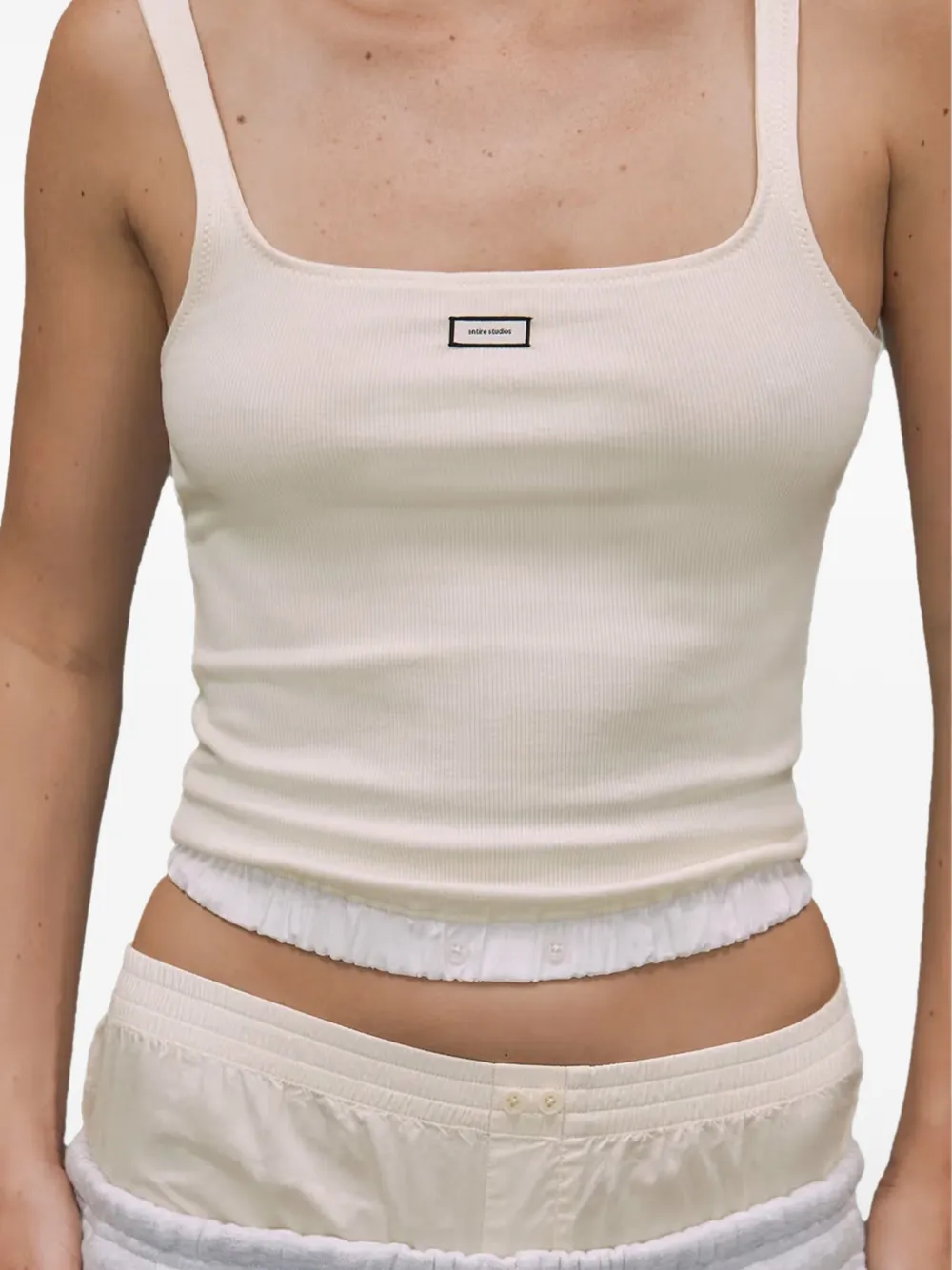 ENTIRE STUDIOS Tanktop met logopatch Beige