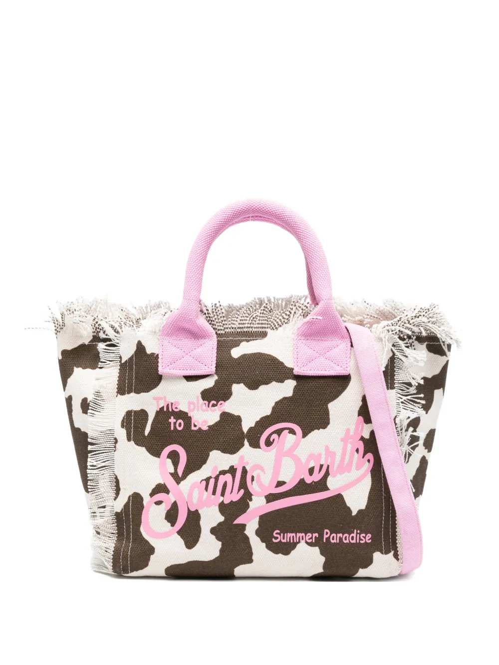 MC2 Saint Barth fringed cow print bag - Toni neutri