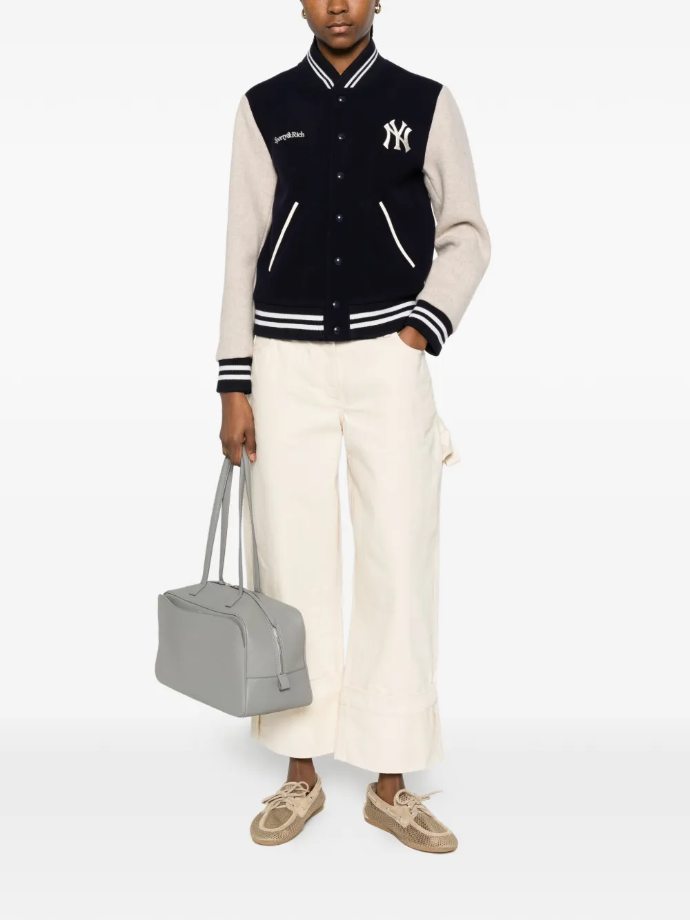  Sporty & Rich Logo Striped Jacket - Blue 