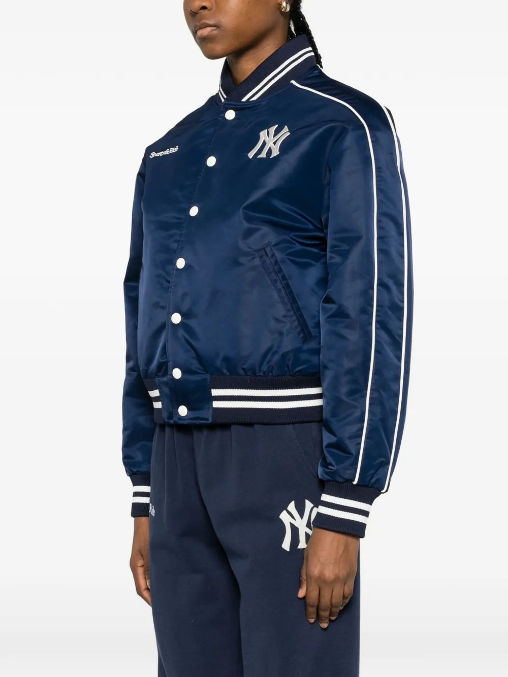 Sporty & Rich Daisy bomberjack met geborduurd logo Blauw