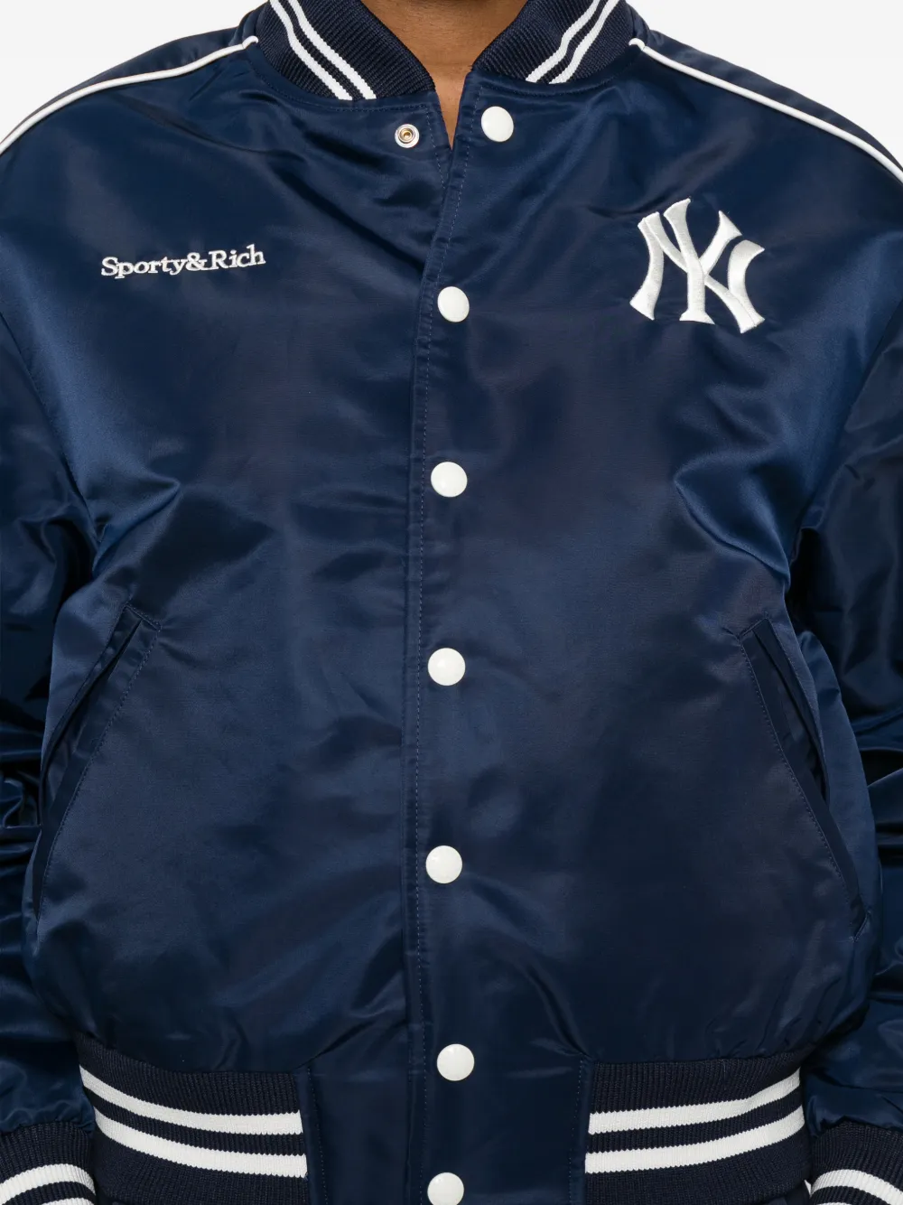 Sporty & Rich Daisy bomberjack met geborduurd logo Blauw