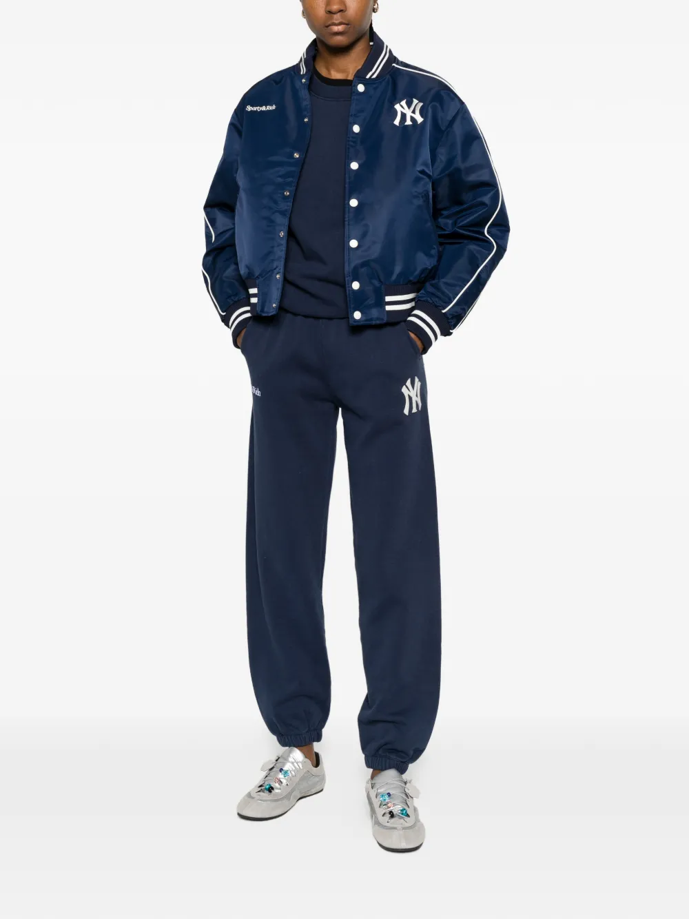 Sporty & Rich Daisy bomberjack met geborduurd logo Blauw