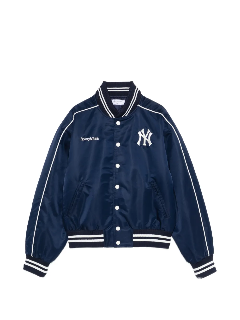 Sporty & Rich Daisy logo-embroidered bomber jacket - Blu