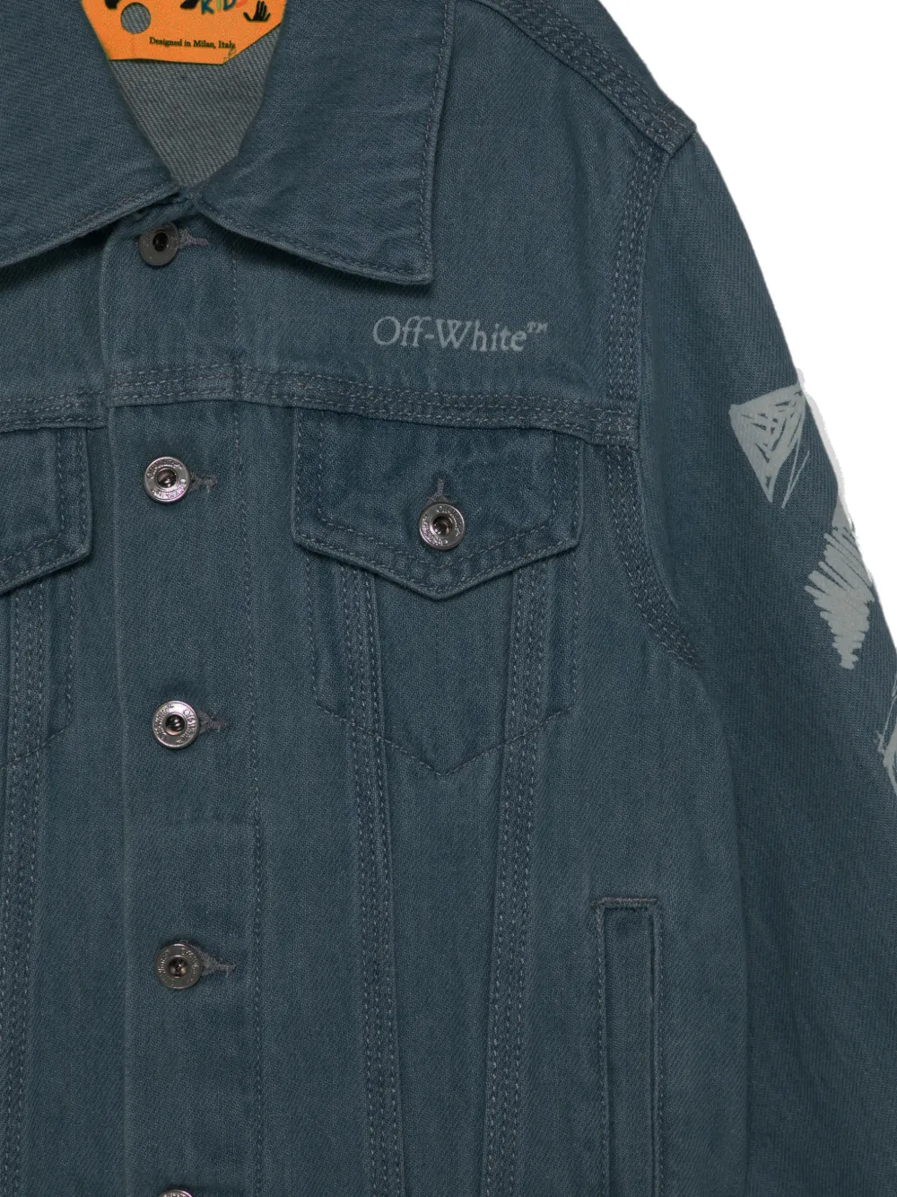 Off-White Kids Spijkerjack met print Blauw