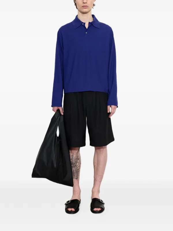 OUR LEGACY Rugby Longsleeve Buttoned Polo Shirt | Blue | FARFETCH