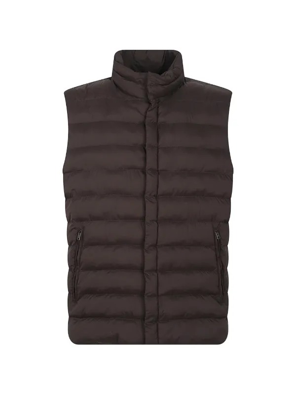 Herno Zip-up Padded Gilet in Brown