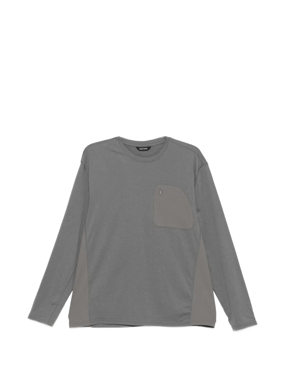 Hiking Patrol pocket longsleeve panelled T-shirt - Grigio