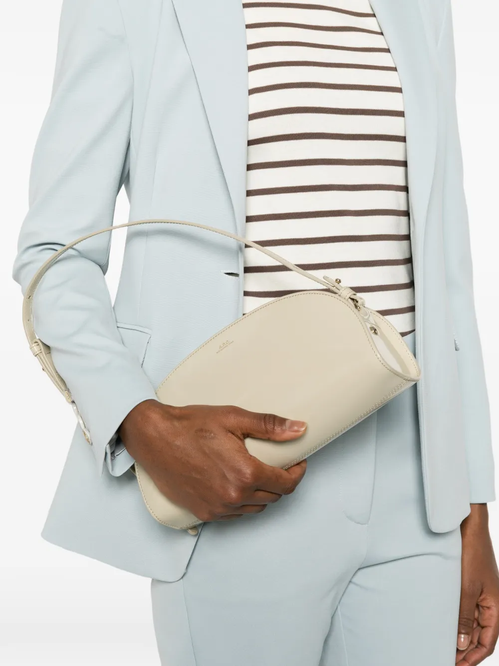  A.p.c. Adjustable-strap Half-moon Shoulder Bag - Neutrals 