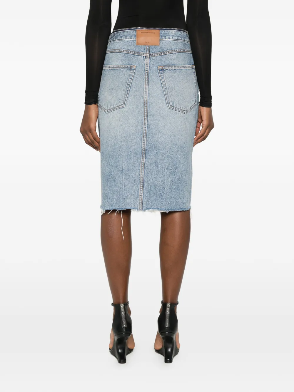 Alexander Wang Rok met gerafelde afwerking Blauw