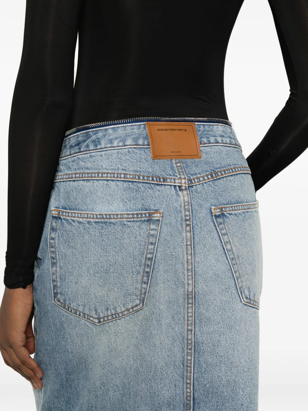 Alexander Wang Rok met gerafelde afwerking Blauw