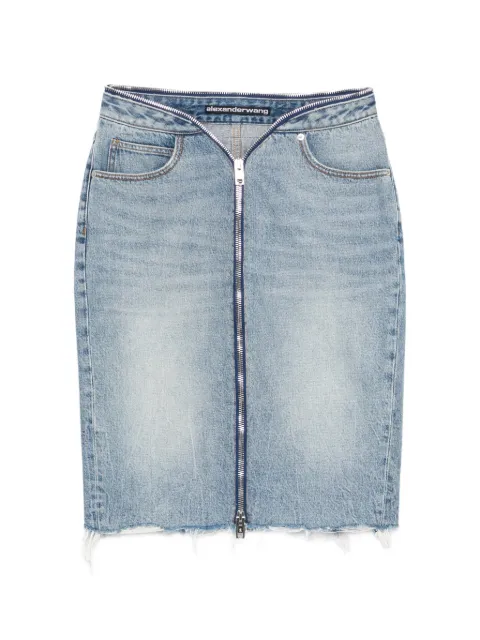 Alexander Wang falda con dobladillo sin rematar y cierre