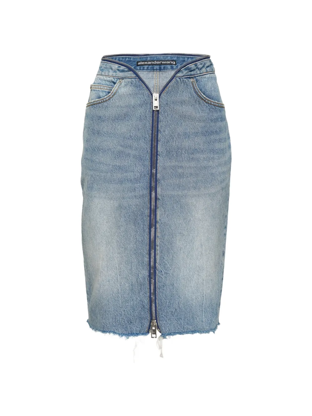 Alexander Wang zip raw-hem skirt - Blau