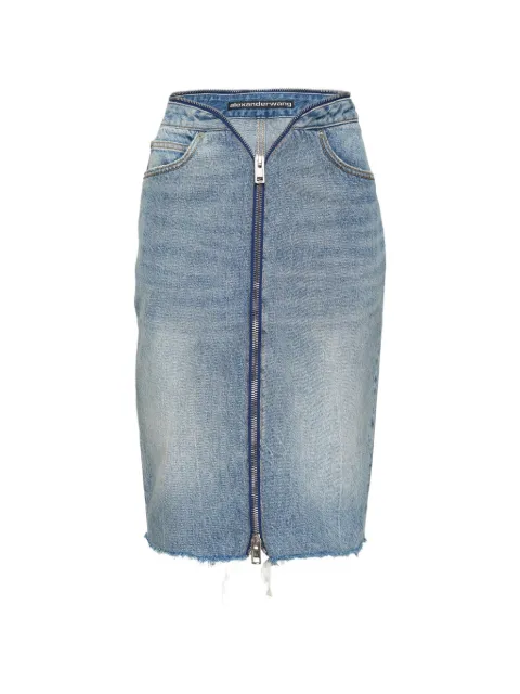 Alexander Wang zip raw-hem skirt