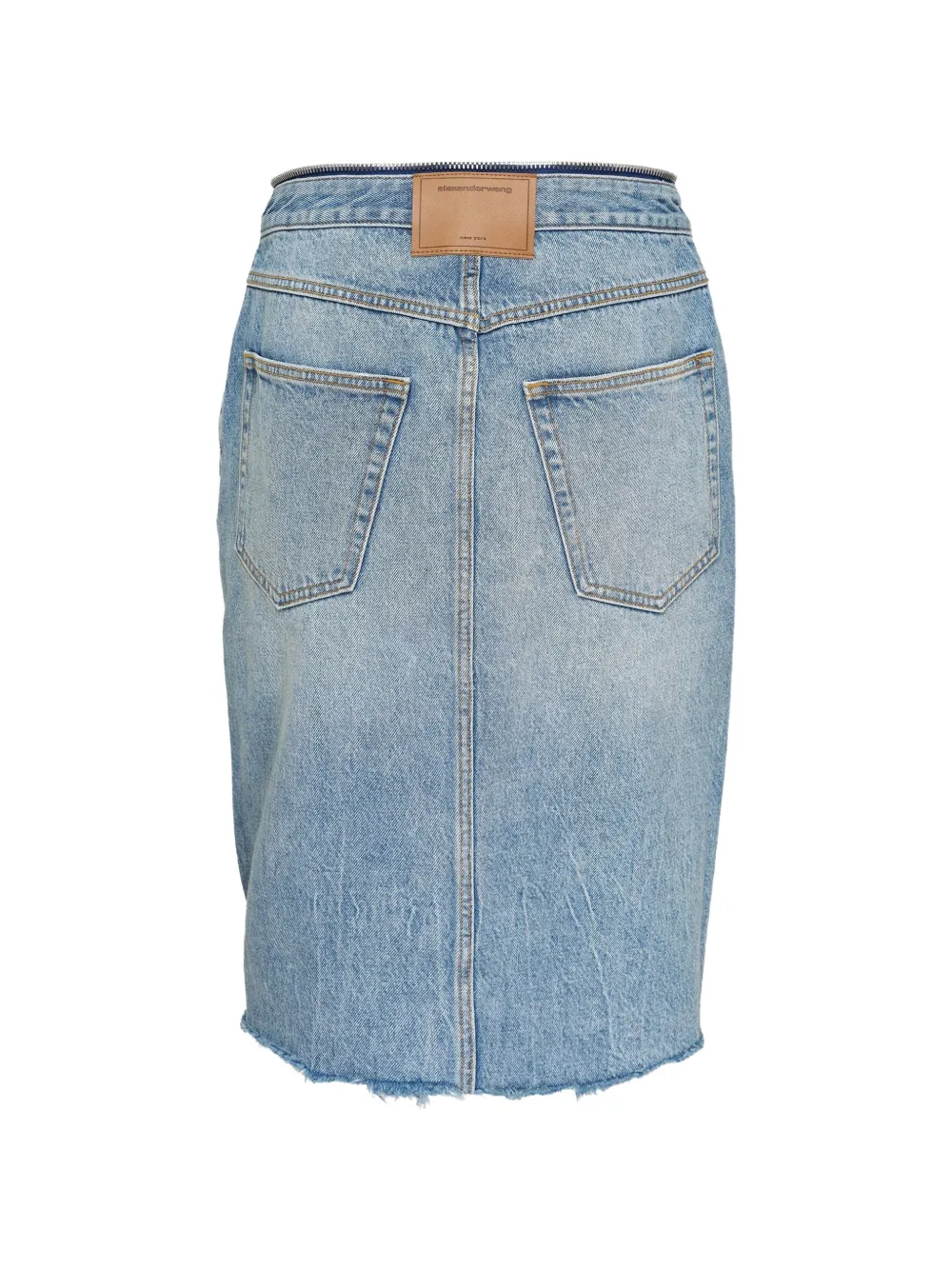 Alexander Wang Rok met gerafelde afwerking Blauw