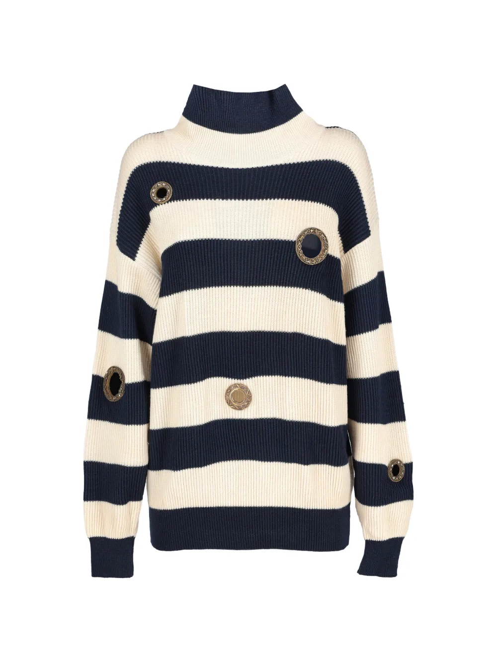 Gianfranco Ferré Pre-Owned striped-pattern embellished jumper - Toni neutri