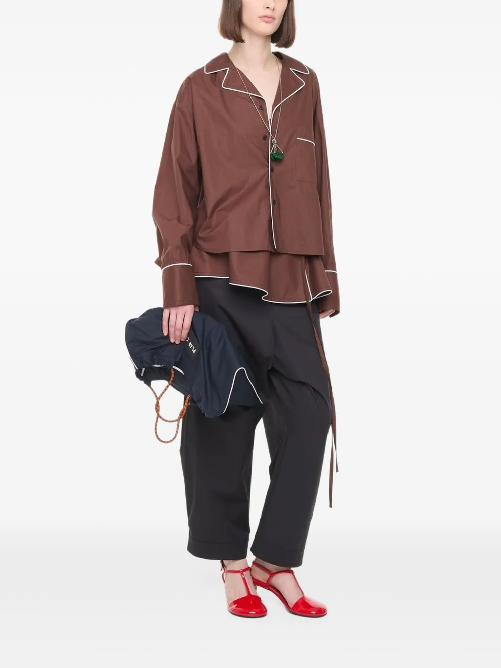  Plan C Drawstring Trousers - Black 