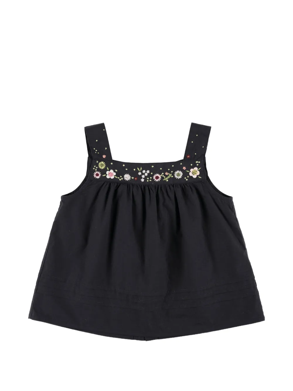 Bonpoint flower-embroidered top - Nero