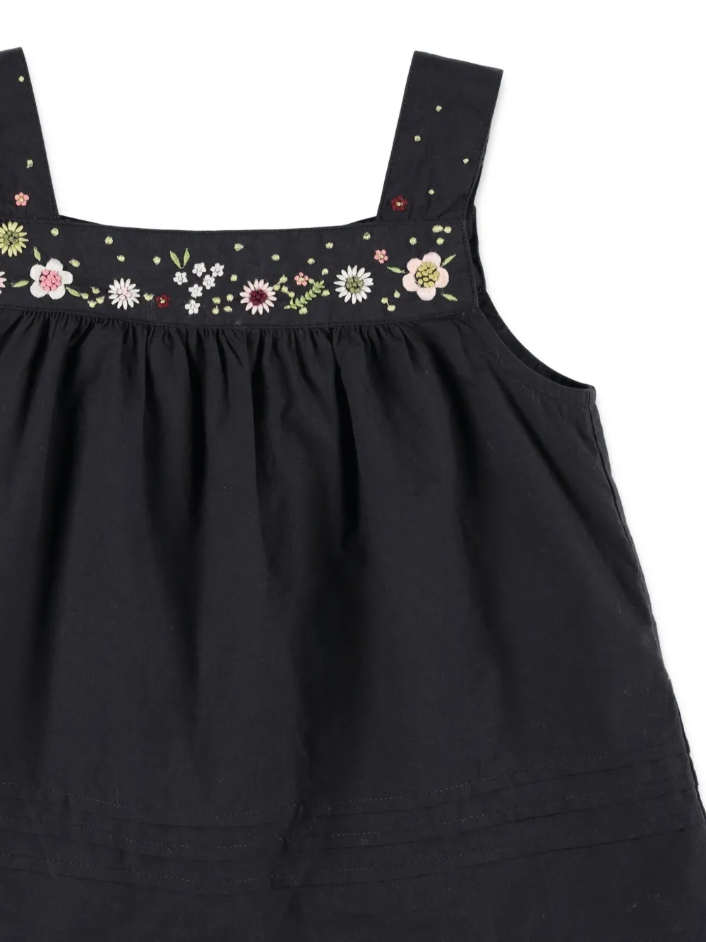 Bonpoint Top met geborduurde bloemen Zwart