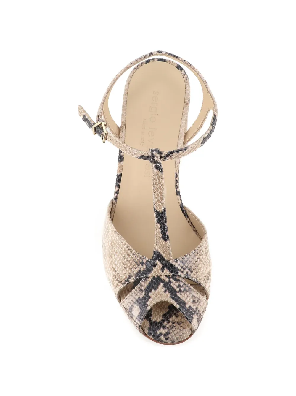 Sergio Levantesi Giselle 6 sandalen met reptiel-effect Beige