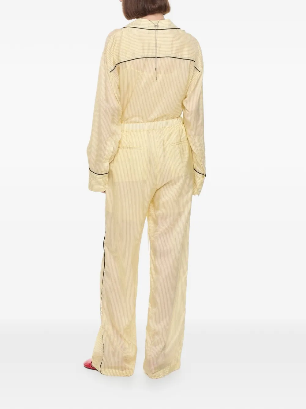  Plan C Striped Trousers - Neutrals 